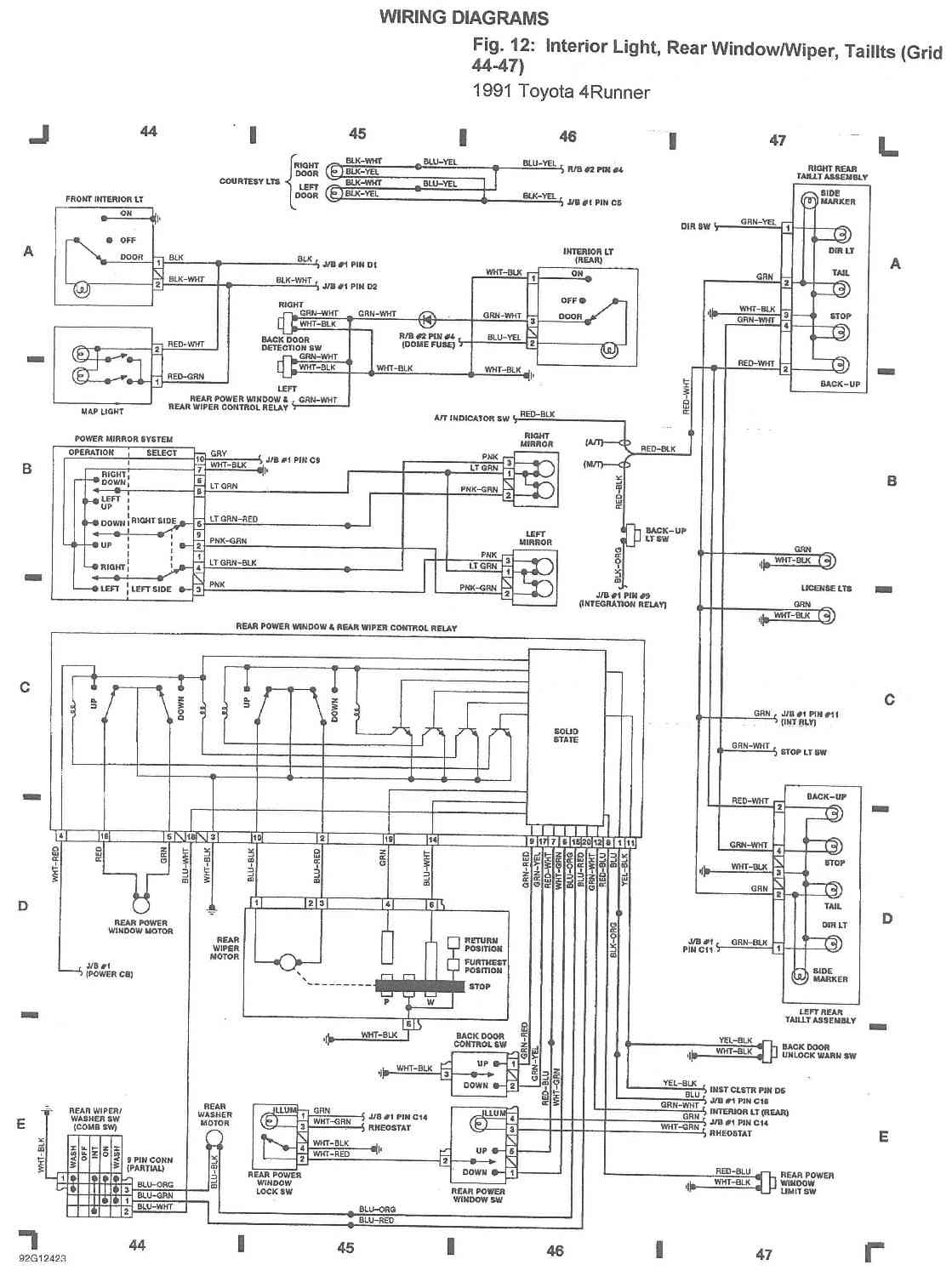 1994 Toyota 4runner radio wiring diagram