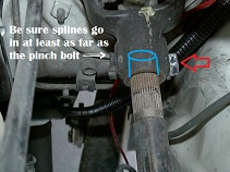 Steering shaft clamp adjustment