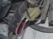 Closeup of fuel early fuel pump test jumper