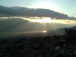 Sun burst over Panamint Valley