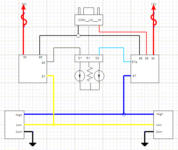 Switched Ground Harness Schematic